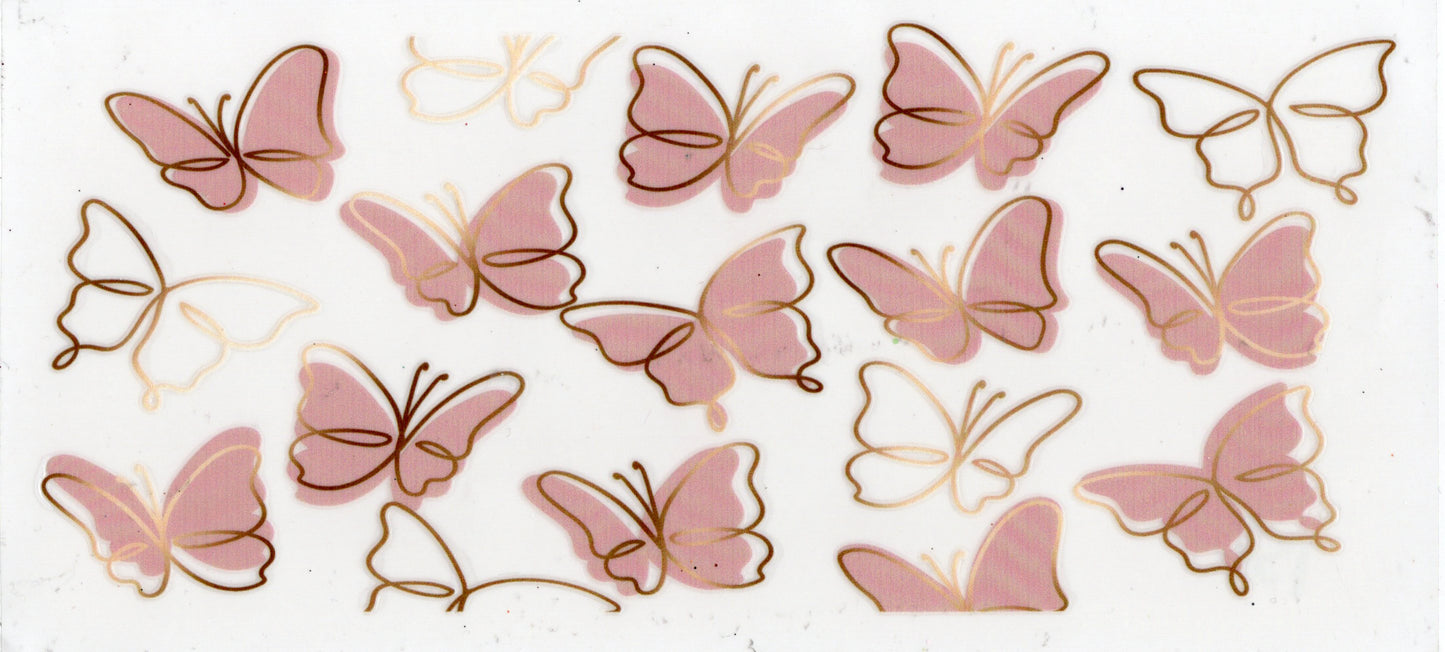 152. Butterflies - Mauve/Gold